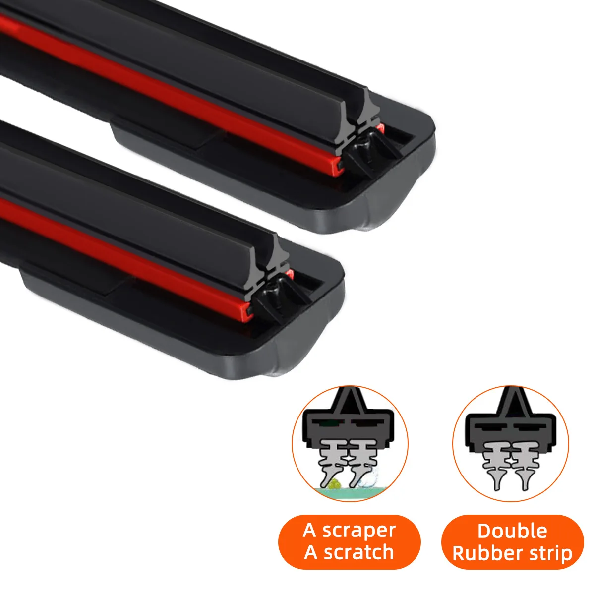 Double Rubber Strip Car Windshield Wiper Blade J Hook U Type Universal Unsupported Car Wiper 14 "16" 18 "19" 20 "21" 22 "24" 26“ - Image 4