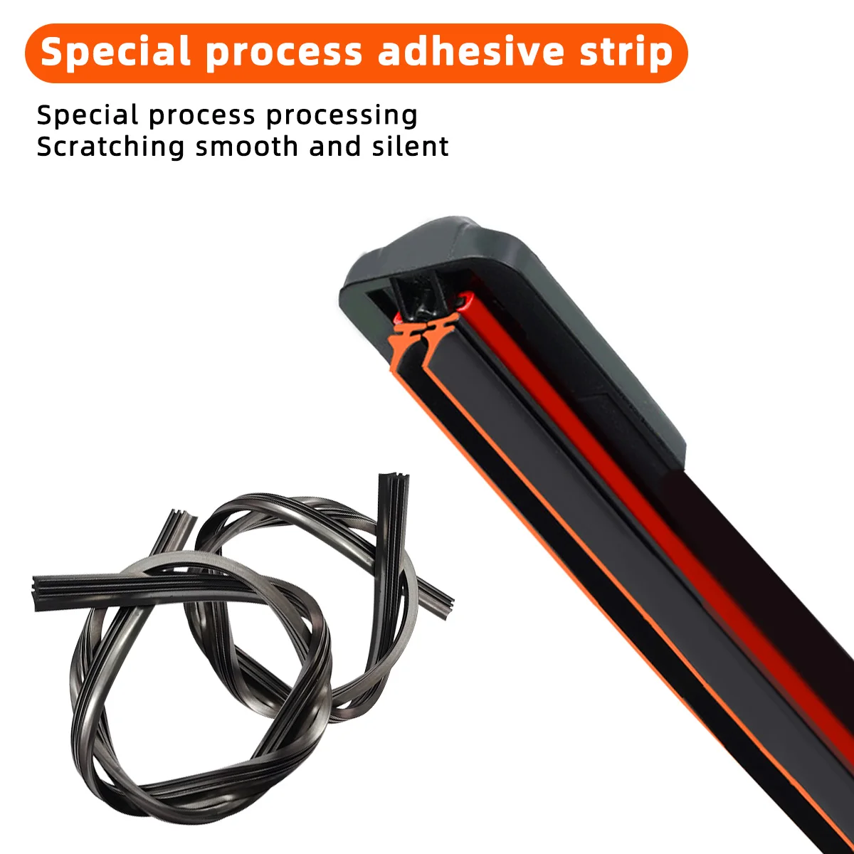 Double Rubber Strip Car Windshield Wiper Blade J Hook U Type Universal Unsupported Car Wiper 14 "16" 18 "19" 20 "21" 22 "24" 26“ - Image 5